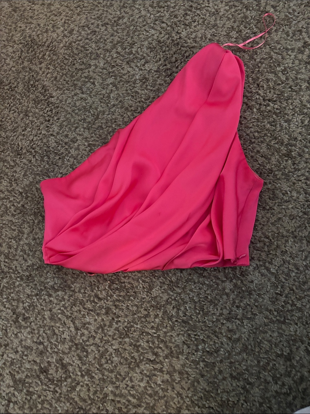 DO+BE Bright Pink One-Shoulder Draped Top